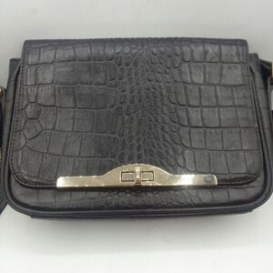 Danier Black Crocodile-Embossed Women's Bag